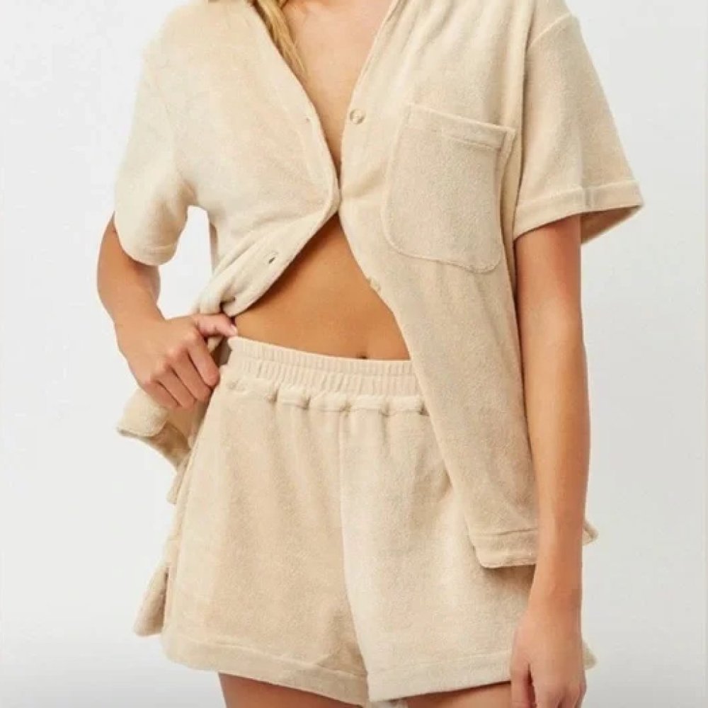 Frankie’s Bikinis Coco Terry Set Beige